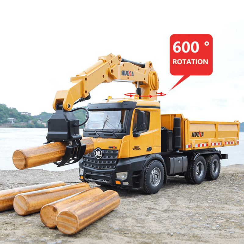 HUINA 1538 1:14 RC Dump Truck with Alloy Timber Grabber 26CH